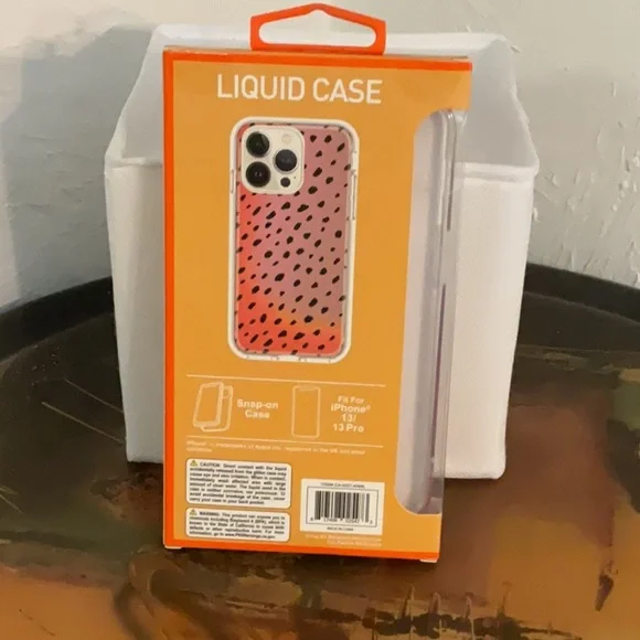 iPhone 13/13 Pro Phone Liquid Waterfall Case, Pink/Black - Watermelon, NIB - Picture 2 of 5